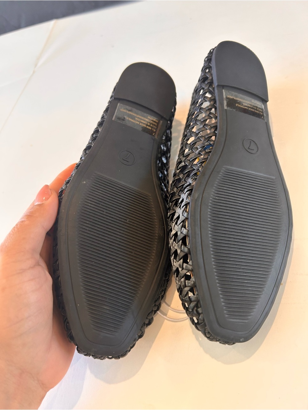 New NWT Black Woven Ballet Flats Memory Foam Slip-On Shoes NWT - Picture 9 of 10